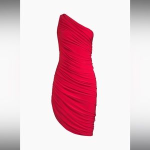 Normal Kamali Diana Ruched One Shoulder Dress in Red